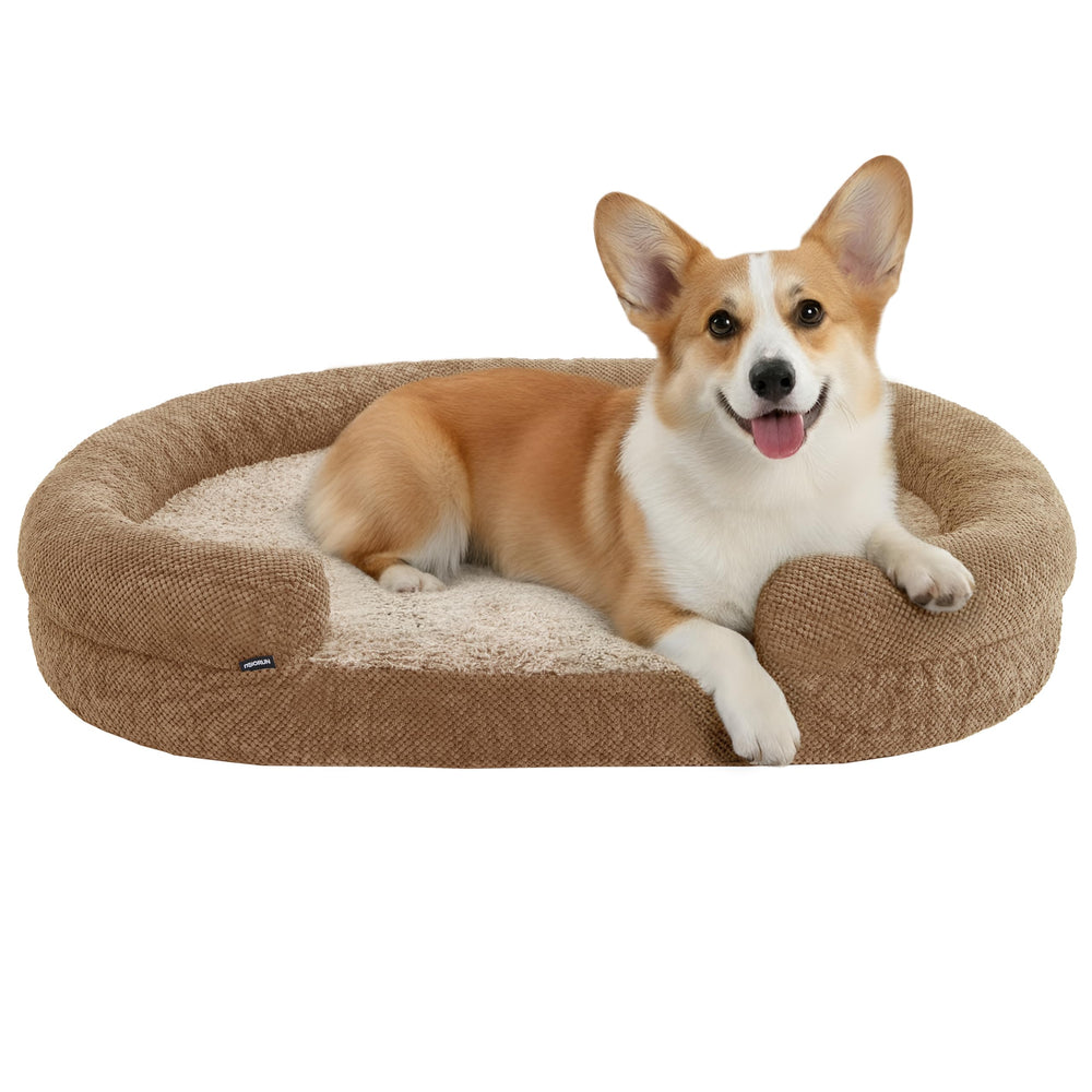 Lit Miorun oval pour chien de 35 pouces offrant un repos enveloppant et calme