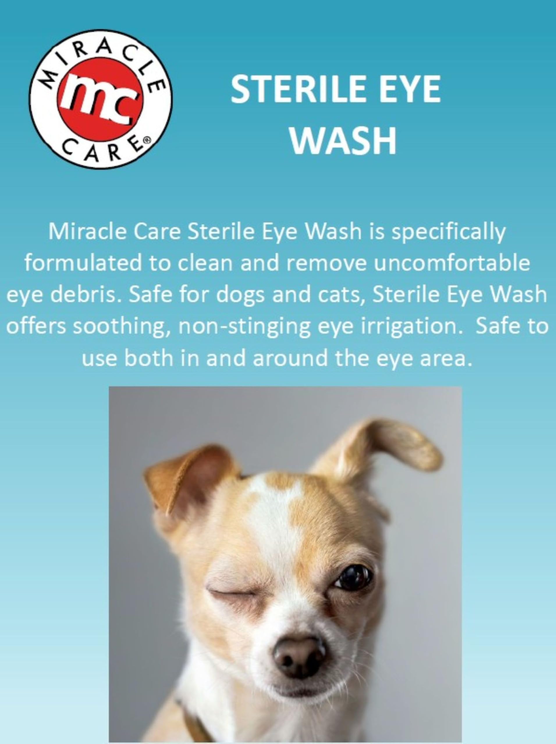 Miracle Care Rinçage Oculaire, facile à appliquer au quotidien pour chiens et chats