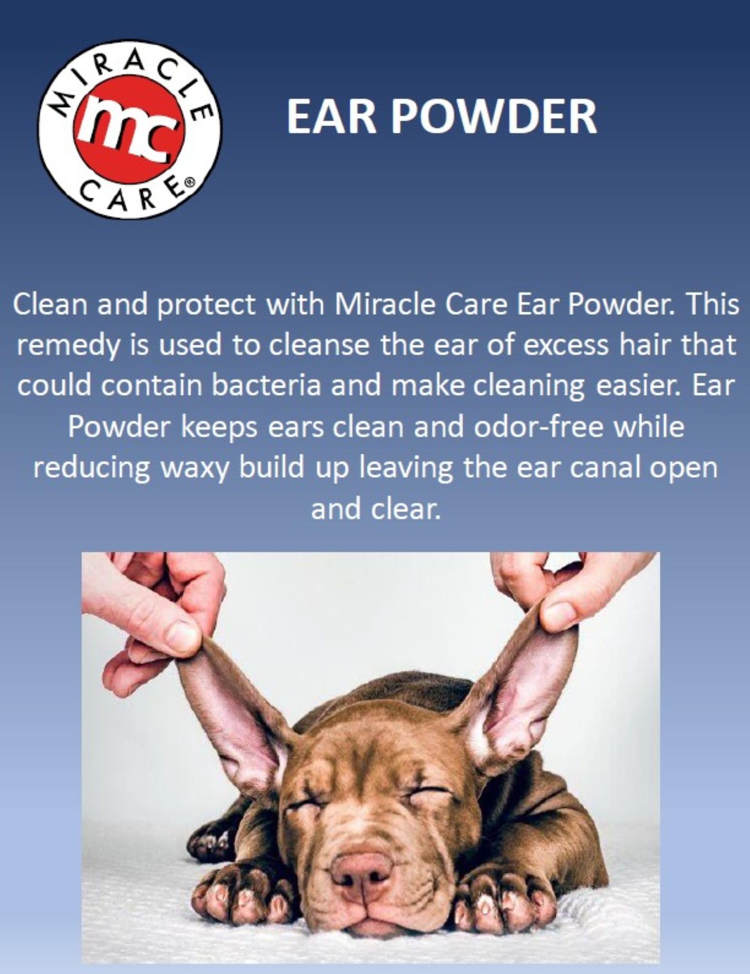 Dépôt cireux réduit dans les oreilles de votre animal avec Miracle Care.