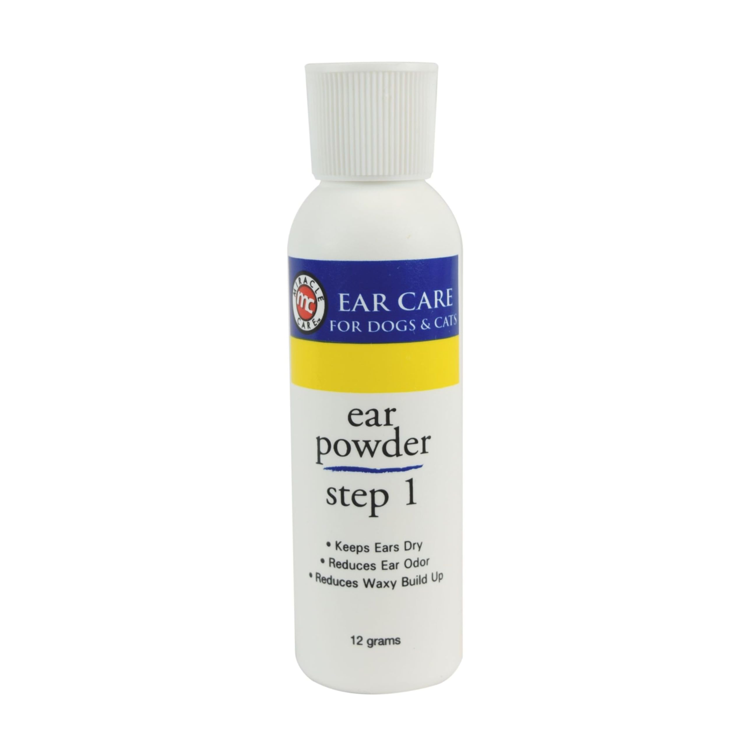 Poudre Miracle Care en bouteille 12 g pour assainir les oreilles et réduire l'humidité.