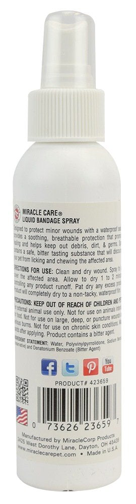 Miracle Care Spray utilisé sur patte de chat, protection et guérison locale.
