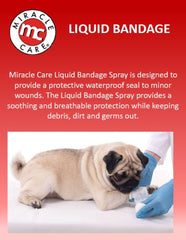 Miracle Care Spray offre une protection respirante et pansement liquide pour plaies mineures.