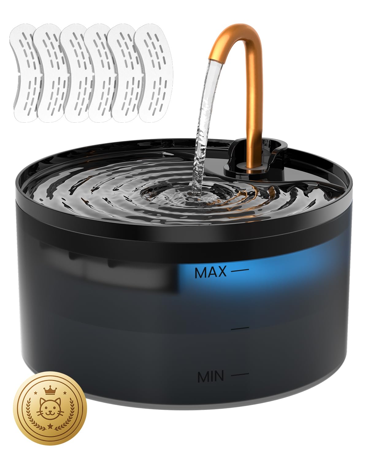 MISFANS fontaine-chat-71oz : robinet en cuivre pour eau fraîche continue.