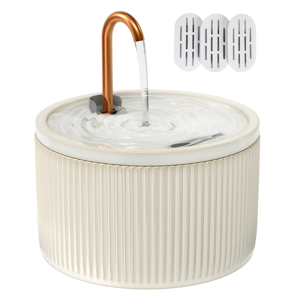 MISFANS fontaine chat ceramique, corps lisse pour une hygiène simplifiée.