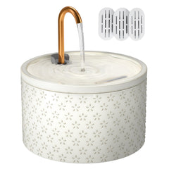 MISFANS fontaine chat, corps céramique avec motif feu d'artifice pour hydratation élégante et sûre