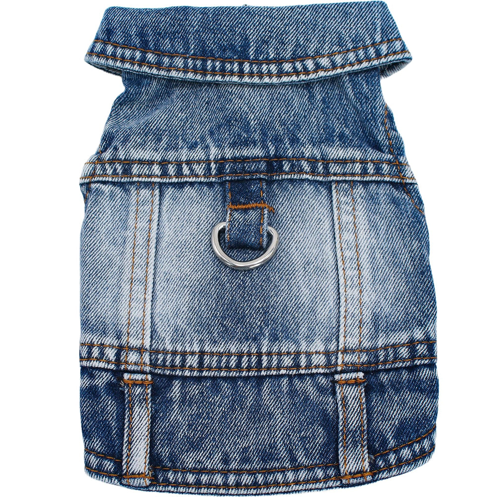 Veste denim western MISS PET pour petit chien bleu, confort quotidien