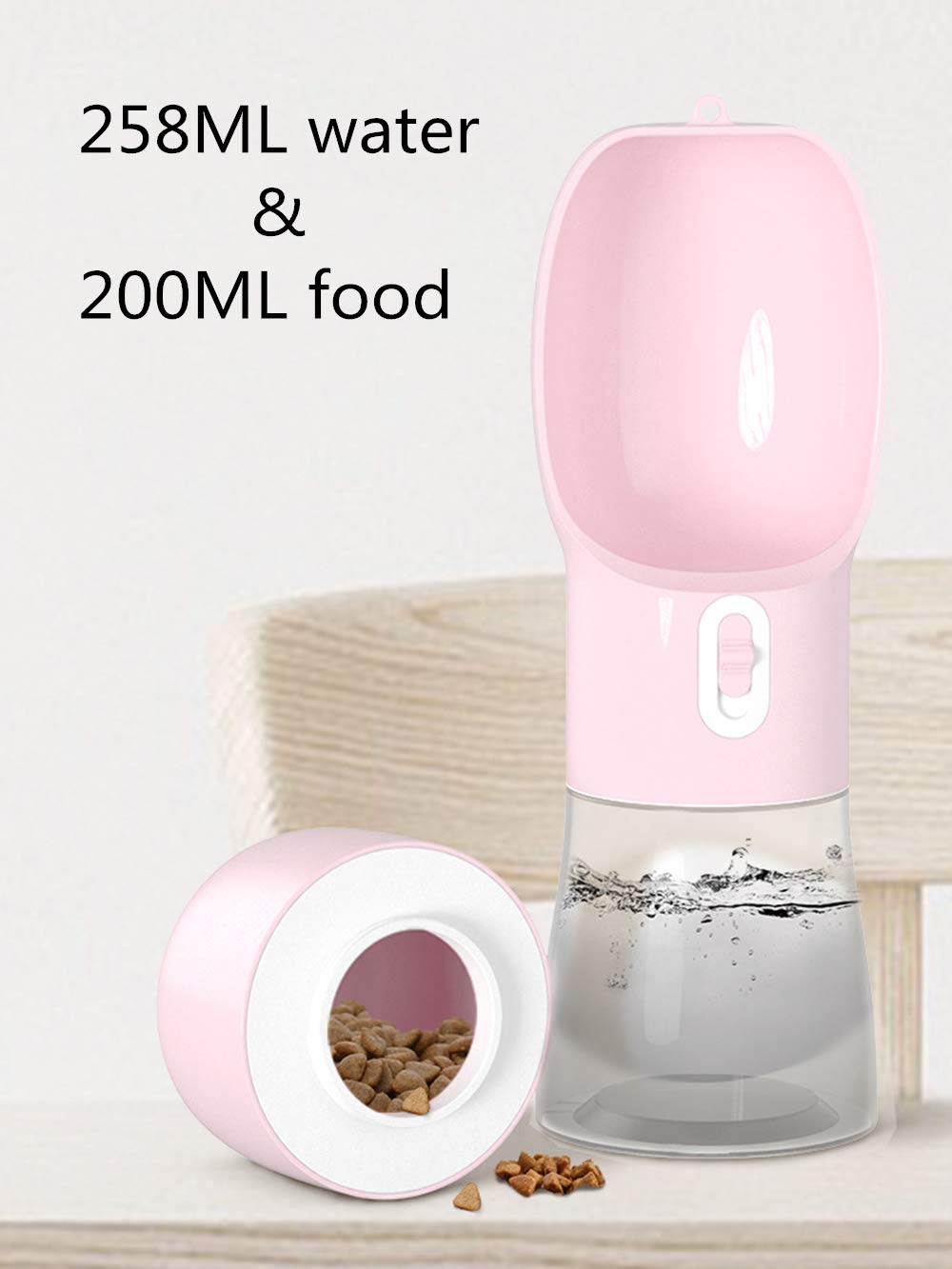 Misthis bouteille eau chien portable: bouton simple d’utilisation, opération à une main.