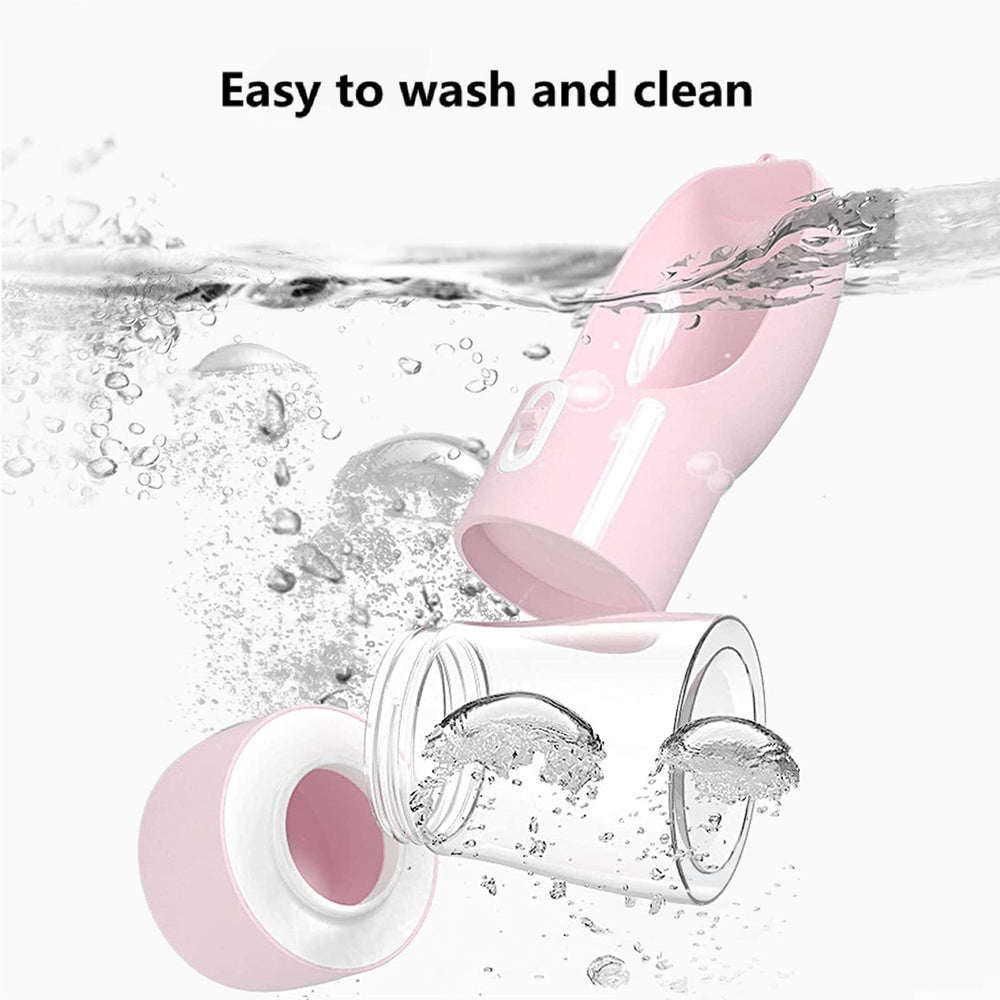 Misthis bouteille eau chien portable: couleur rose attrayante et design pensé pour les chiens.