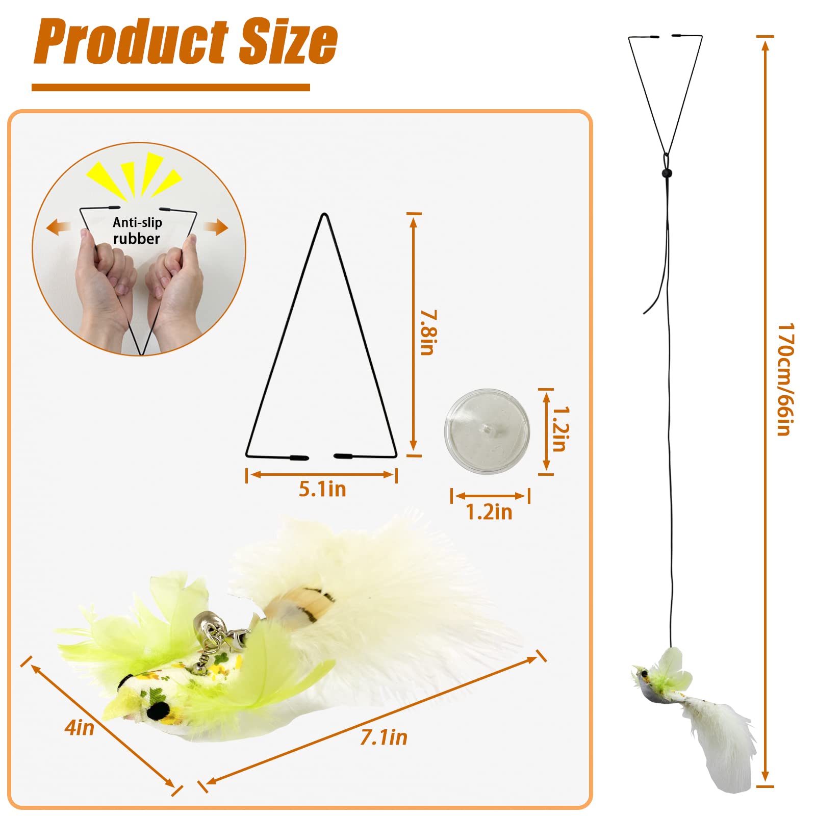Plume-jaune douce Mitubati, jeu tactile agréable favorisant la curiosité féline.
