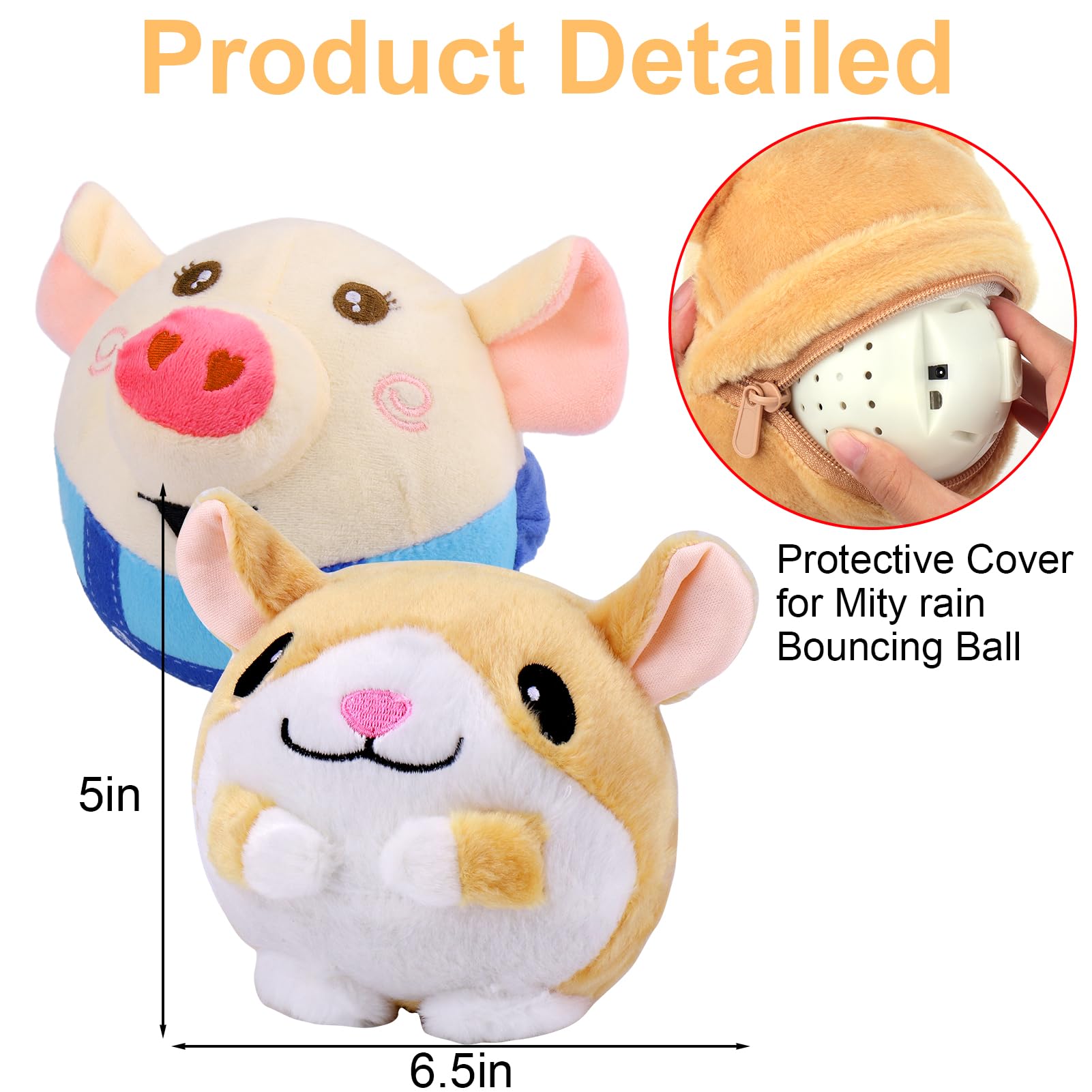 Housse Mity Rain pour balle interactive, motif hamster, remplacement facile et durable.