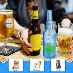 Jouet Mity rain: design bouteille vin bleu, attrayant et interactif.
