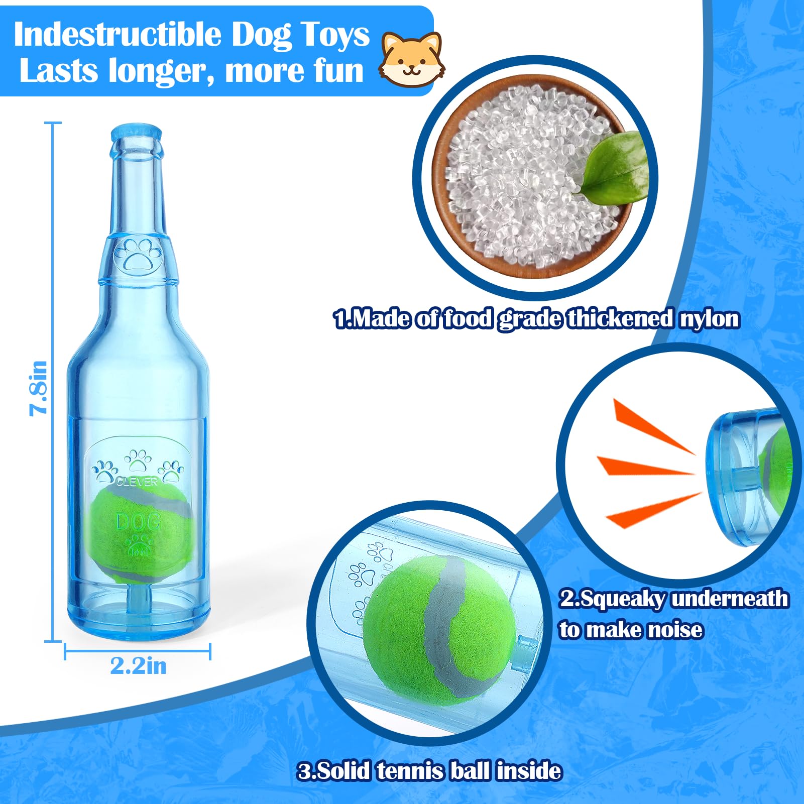 Jouet Mity rain: jouet avec sifflet pour stimulation sonore chez le chien.