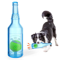 Jouet Mity rain: bouteille d'eau bleue, stimulant et résistant pour chiens mordeurs.