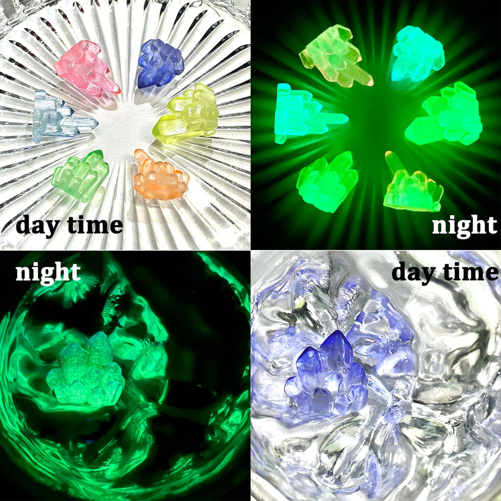 MIUPOO Glow Crystal – ensemble douze pièces lumineux pour créations décoratives variées.