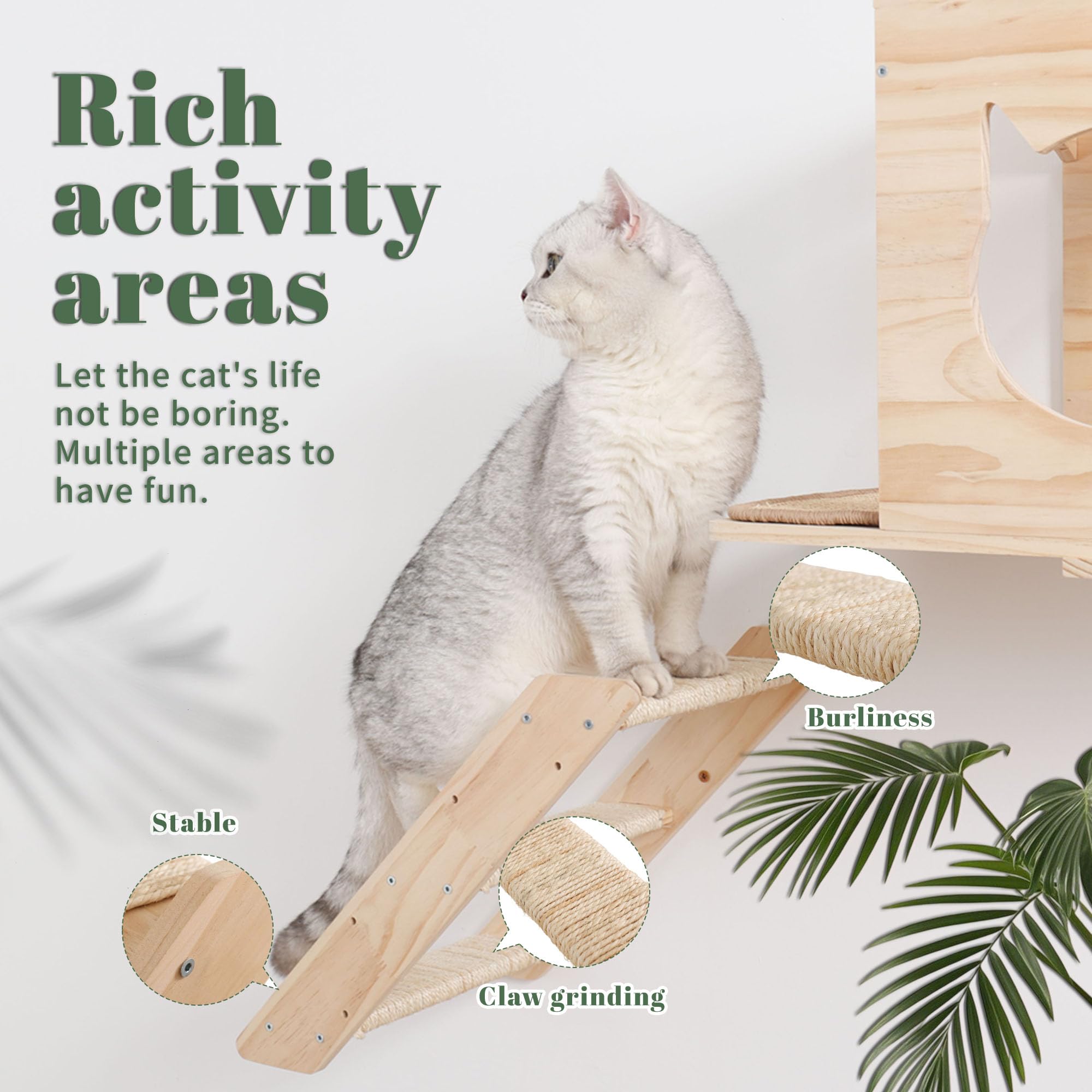 MIUZMORE bois pin sapin solide – bois durable pour chats actifs.