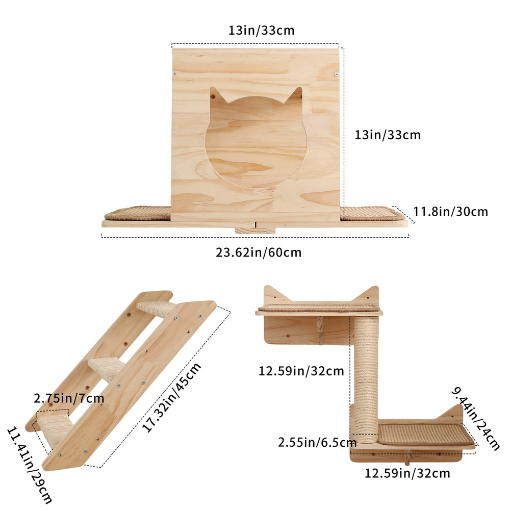 MIUZMORE échelle chat sisal – escalier recouvert de sisal pour jeu et escalade.