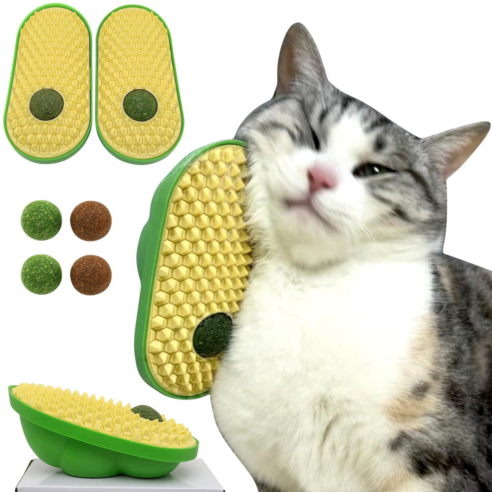 Balle herbe-chat Miwoowim monté sur mur, stimulation ludique pour chat.