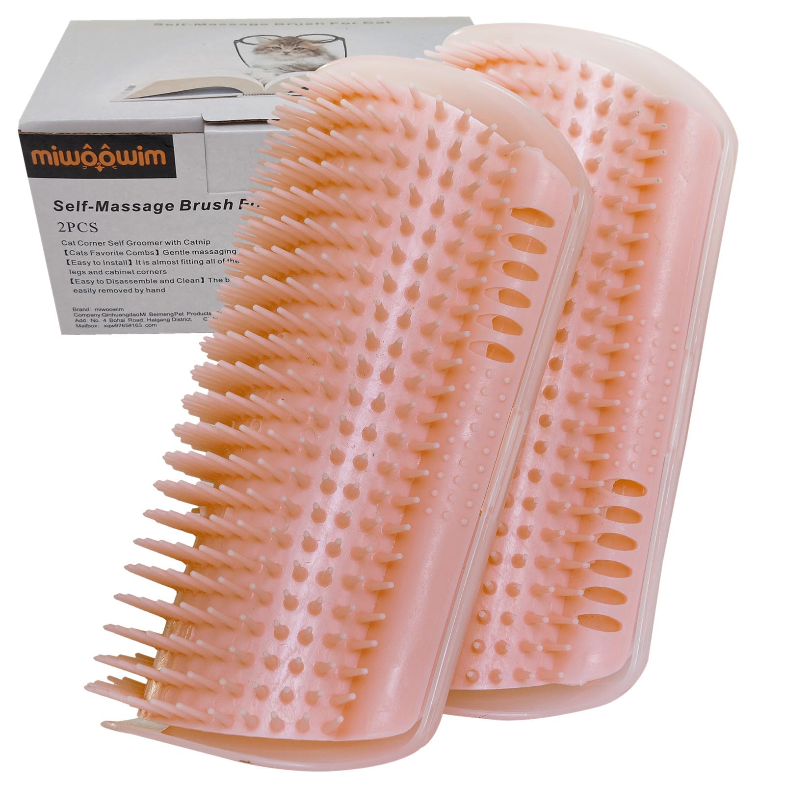 Ensemble de deux brosses Miwoowim pour couvrir les zones préférées du chat.