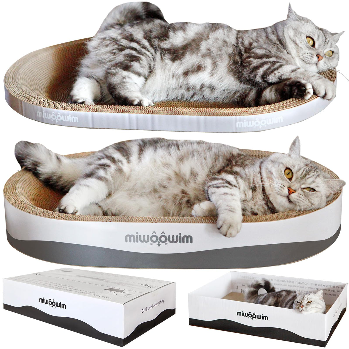 Miwoowim chat grattoir oval extragrand bol, espace généreux pour grands chats.