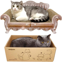 Miwoowim lit-grattoir chat royal, refuge élégant pour chats et protection des meubles.