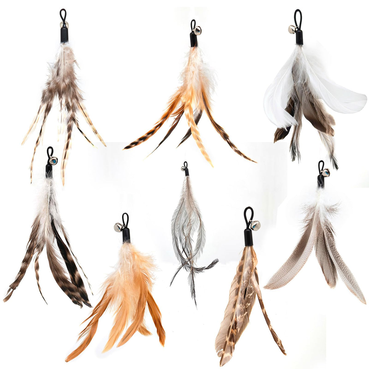 Miwoowim plumes naturelles pour chat, remplacement 8 pièces, jeu réaliste