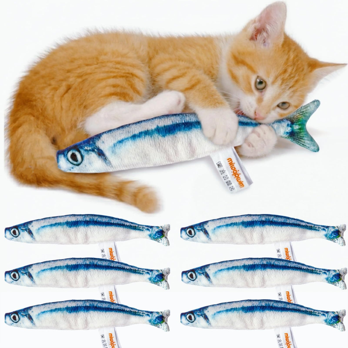 Miwoowim poisson-chat-peluche-douce-durable, idéal pour mordiller et jouer.