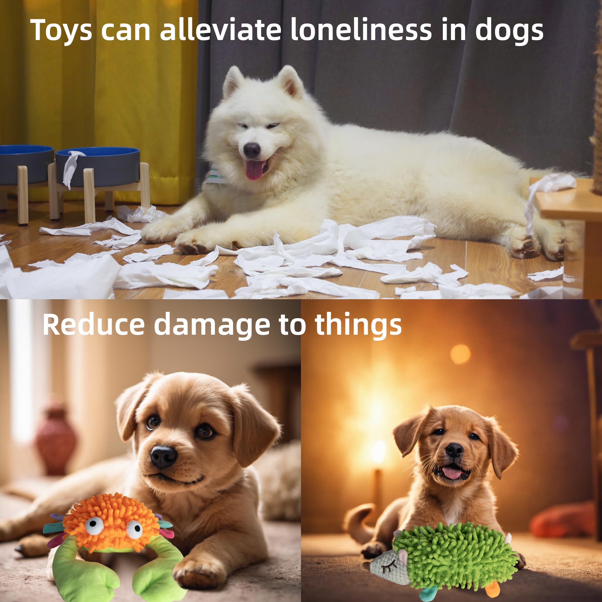 MIXCOTIA jouet peluche doux: douceur adaptée à la mastication légère.