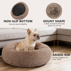 Coussin rond MIXJOY petit animal, parfait pour chats et petits chiens.
