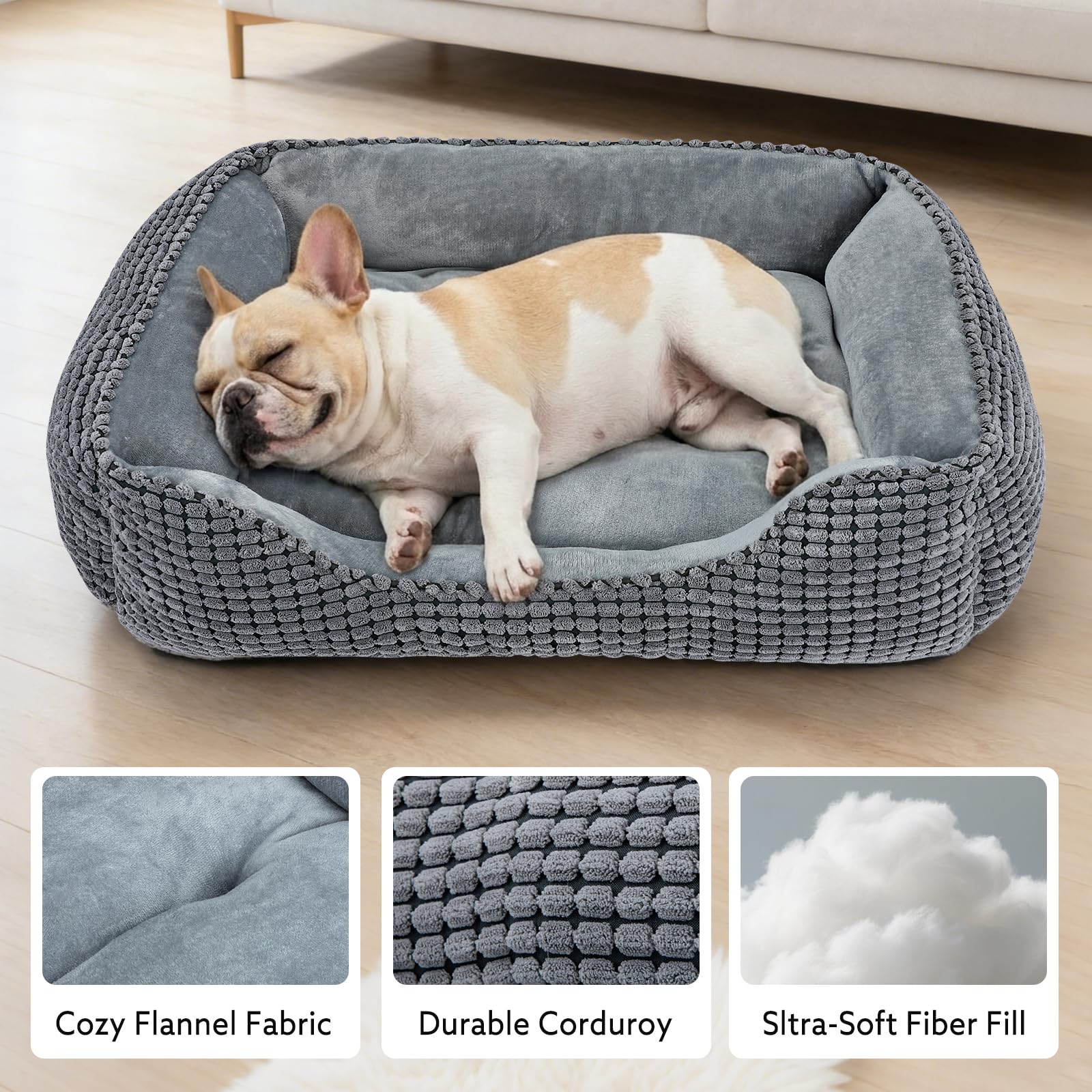 MIXJOY lit-chien-flanelle-douce montre texture veloutée favorisant un repos apaisé.