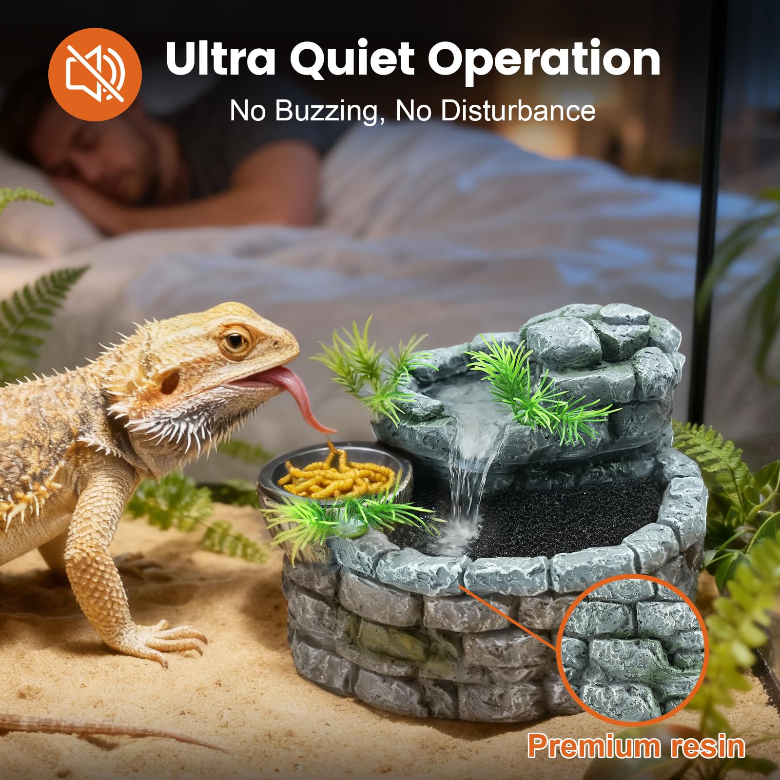 MIXJOY fontaine reptile décor rocheux réaliste stimulant l exploration