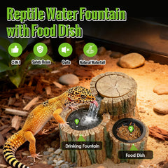 MIXJOY fontaine reptile cascade-eau attire les reptiles pour boire régulièrement