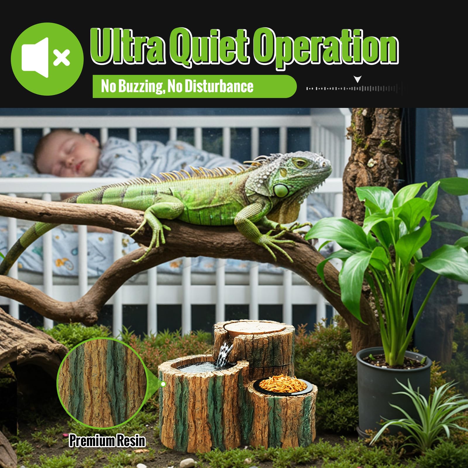 MIXJOY fontaine reptile contrôle-humidité aide à maintenir l'habitat