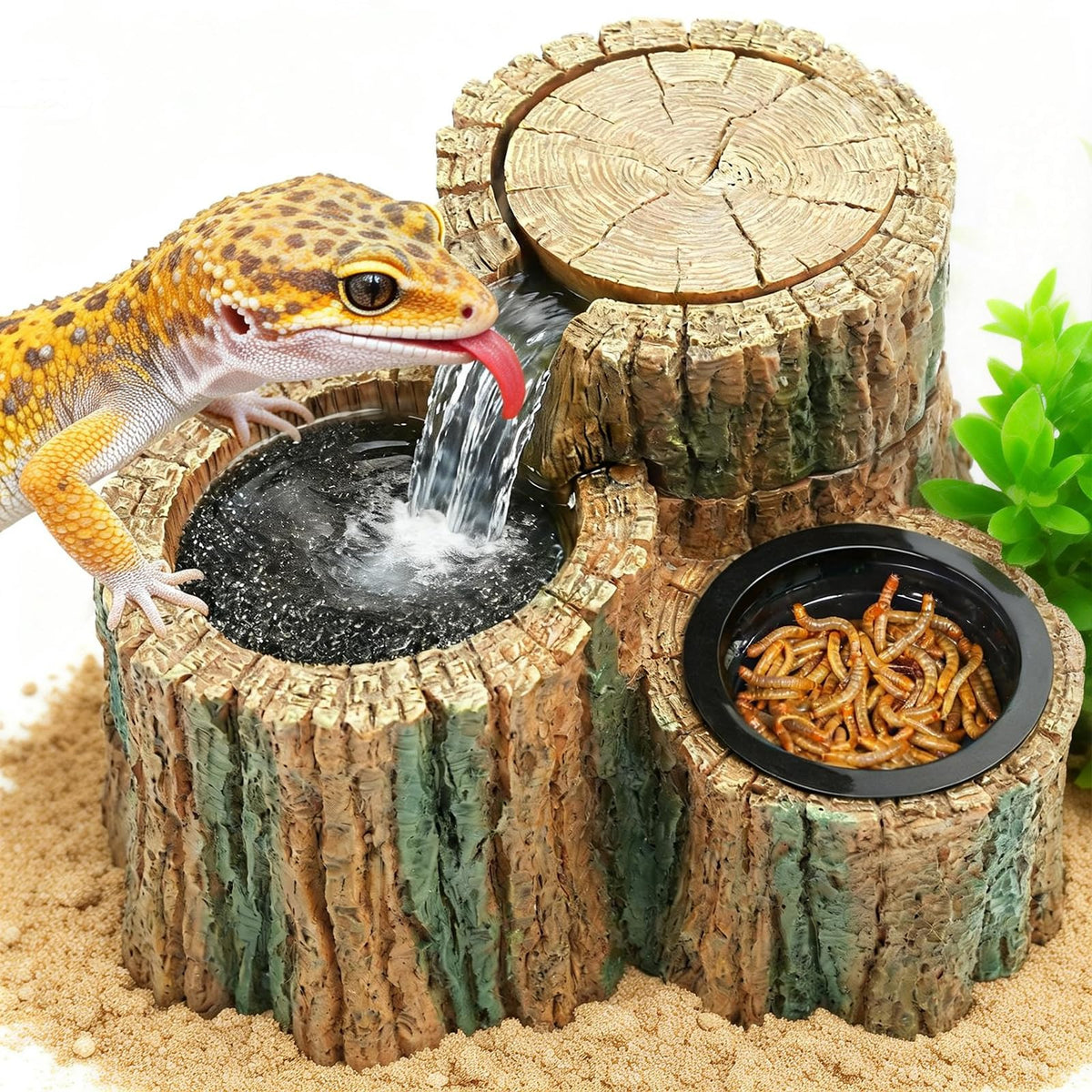 MIXJOY fontaine reptile tronçon-arbre stimule l'hydratation naturelle