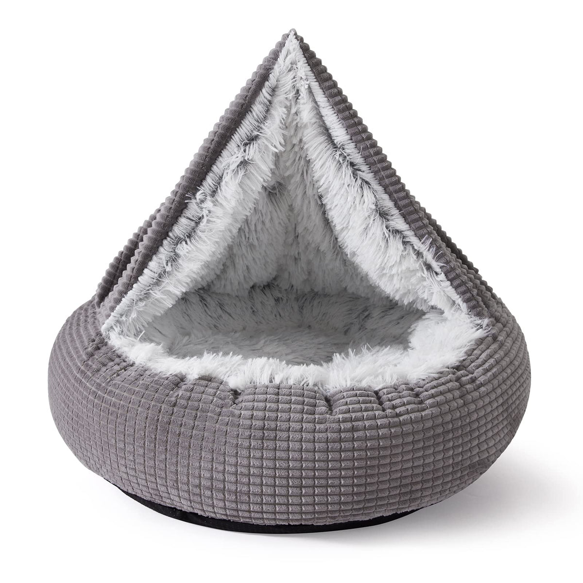 Lit MIXJOY pour chien, cave ronde avec couverture, cocon sûr.