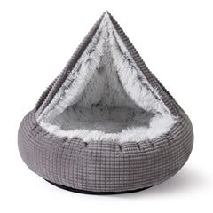 Lit MIXJOY pour chien, cave ronde avec couverture, cocon sûr.