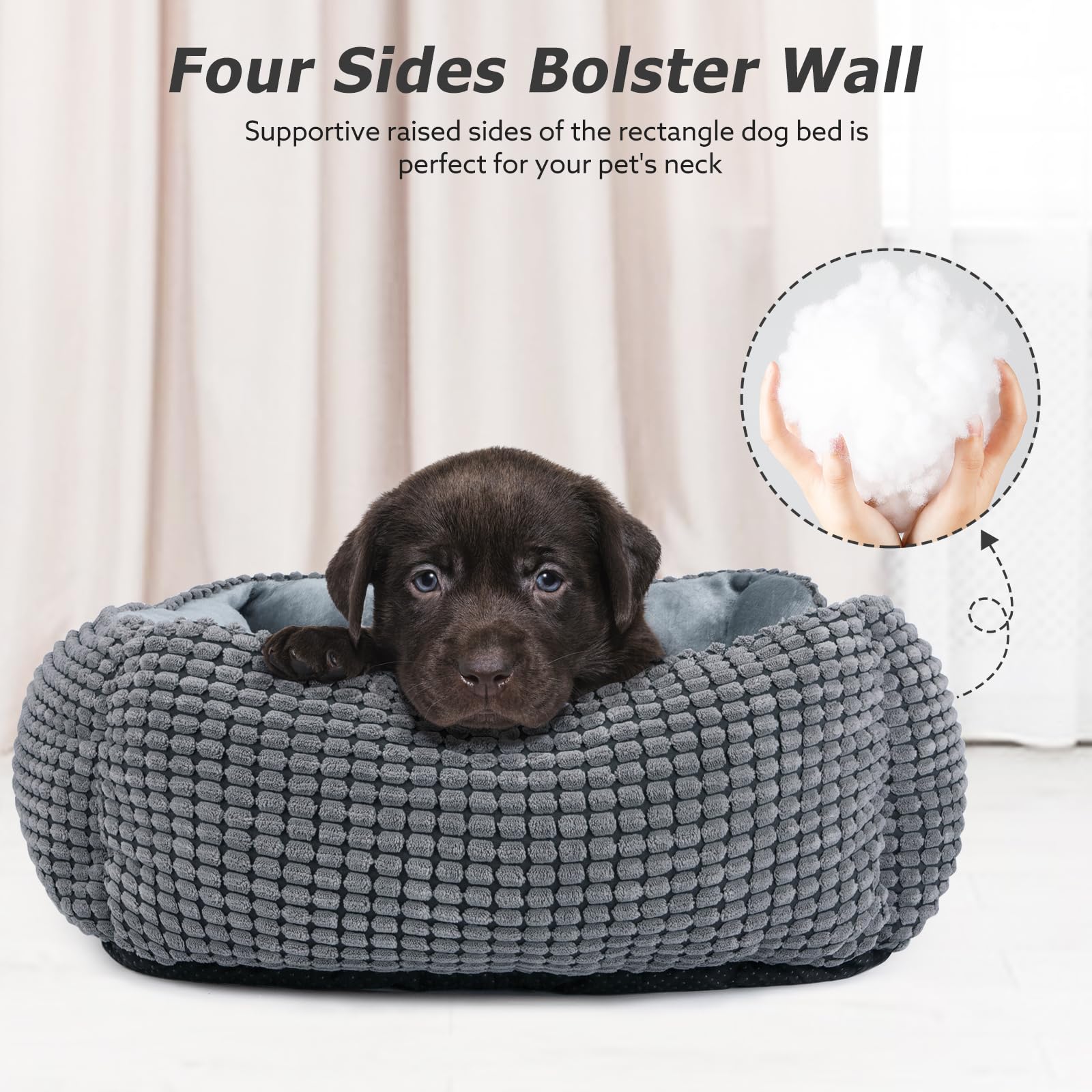 Lit MIXJOY pour chien, rectangle doux velours, confort durable.