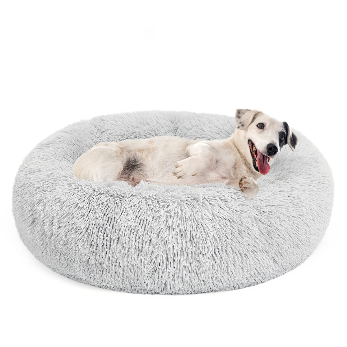 Lit orthopédique MIXJOY en forme d anneau 20 pouces gris, chaleur douillette pour animaux