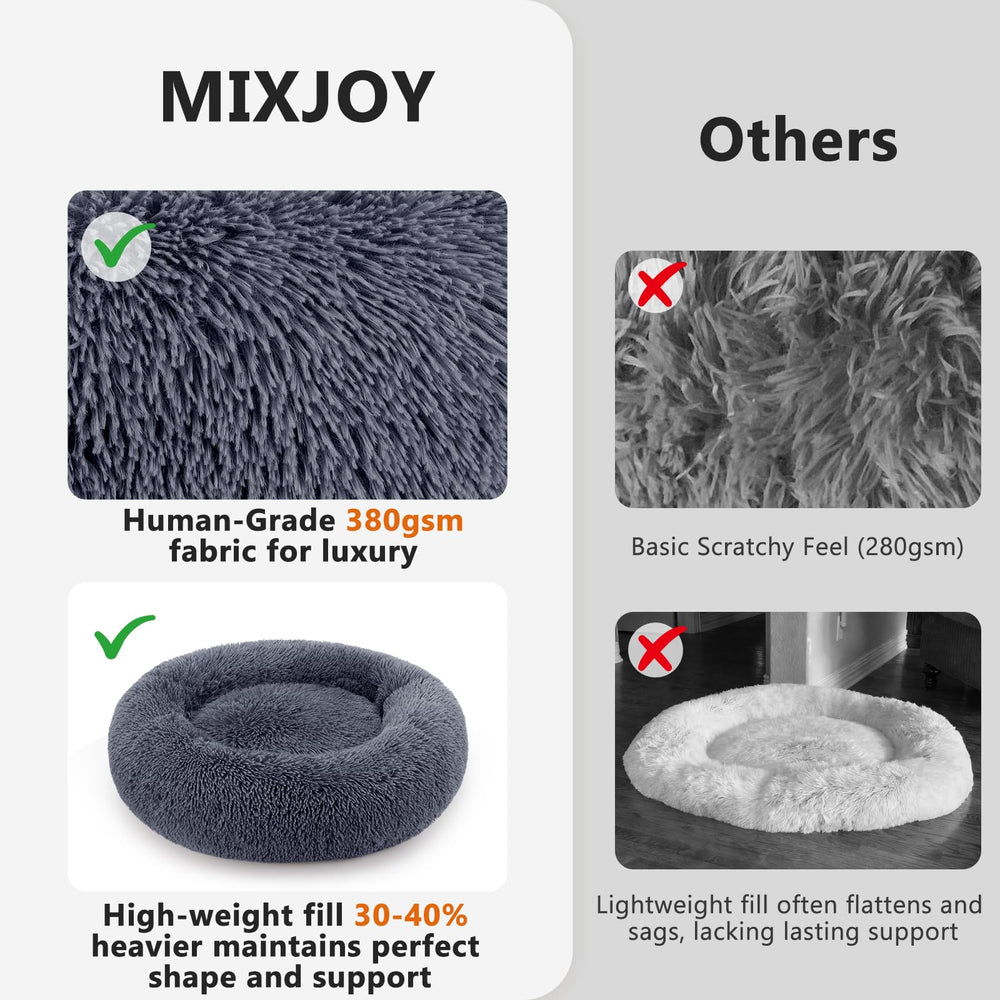 MIXJOY lit orthopédique donut, coin droit, rebord élevé soutient tête et cou.
