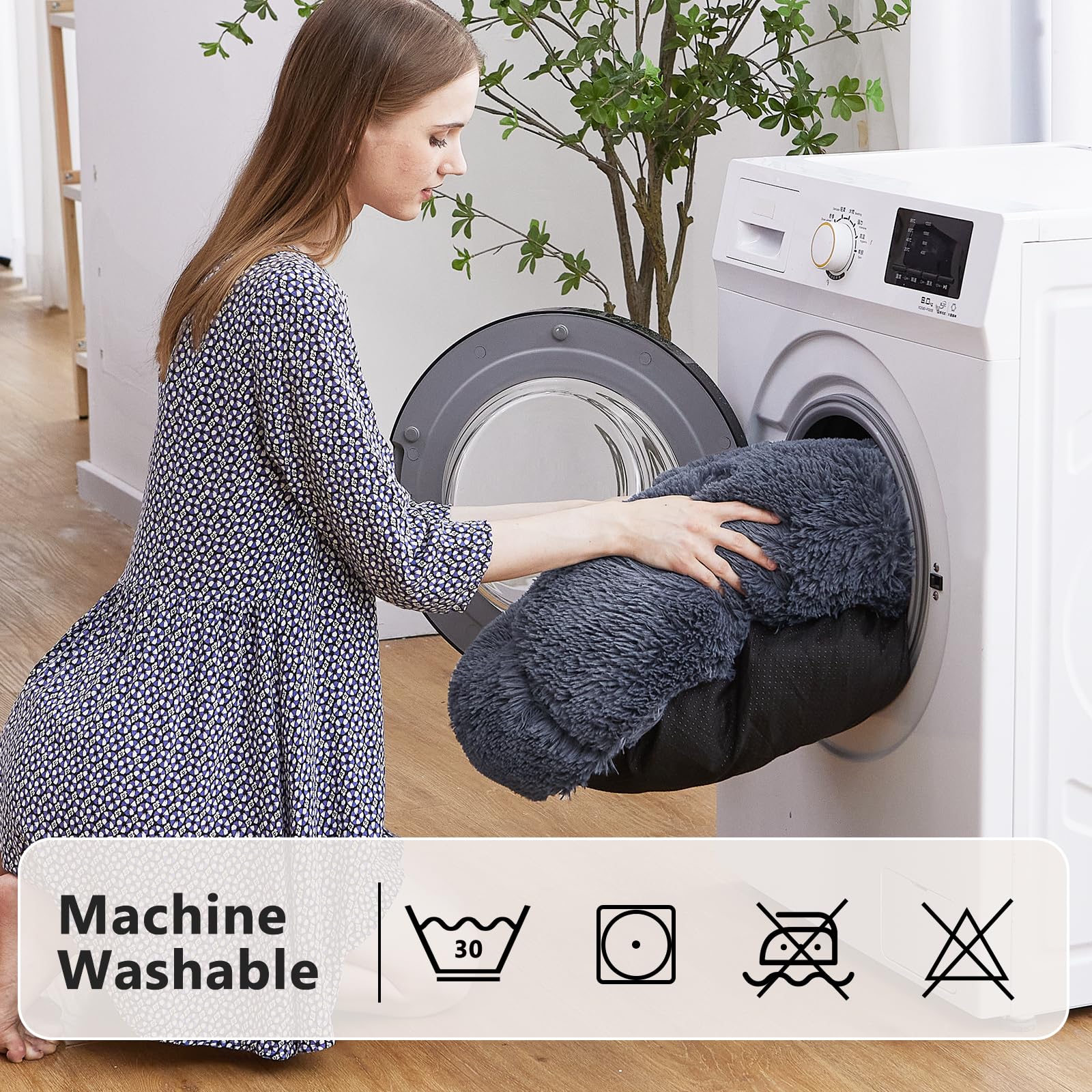 MIXJOY lit orthopédique donut, tissu doux et durable, facile à nettoyer.