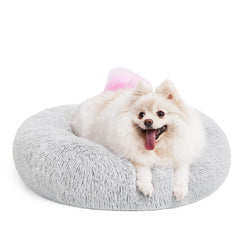 Lit orthopédique rond MIXJOY pour chien et chat, confort et chaleur.
