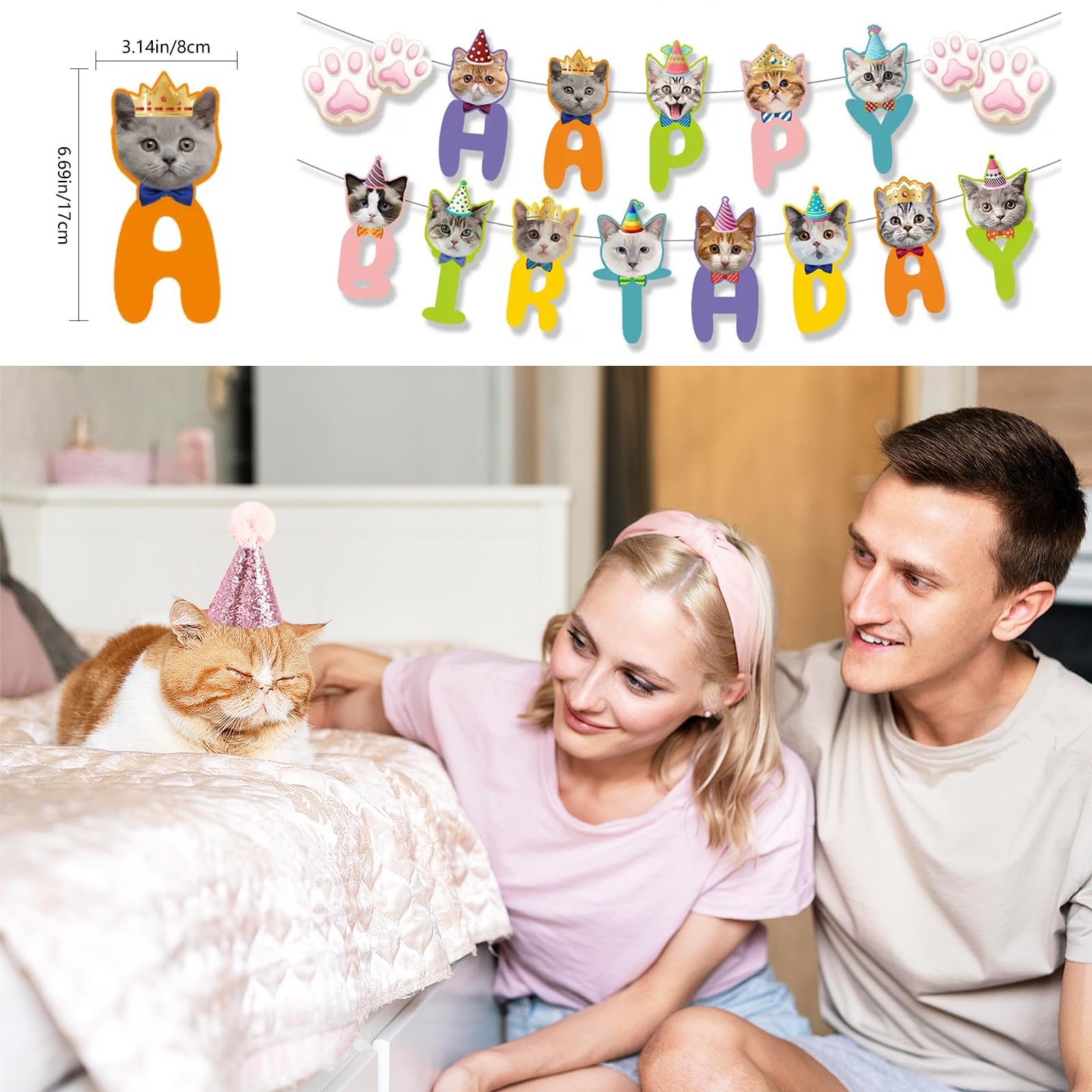 Mixrowa accessoires chat fête, ensemble polyvalent pour habiller et photographier.