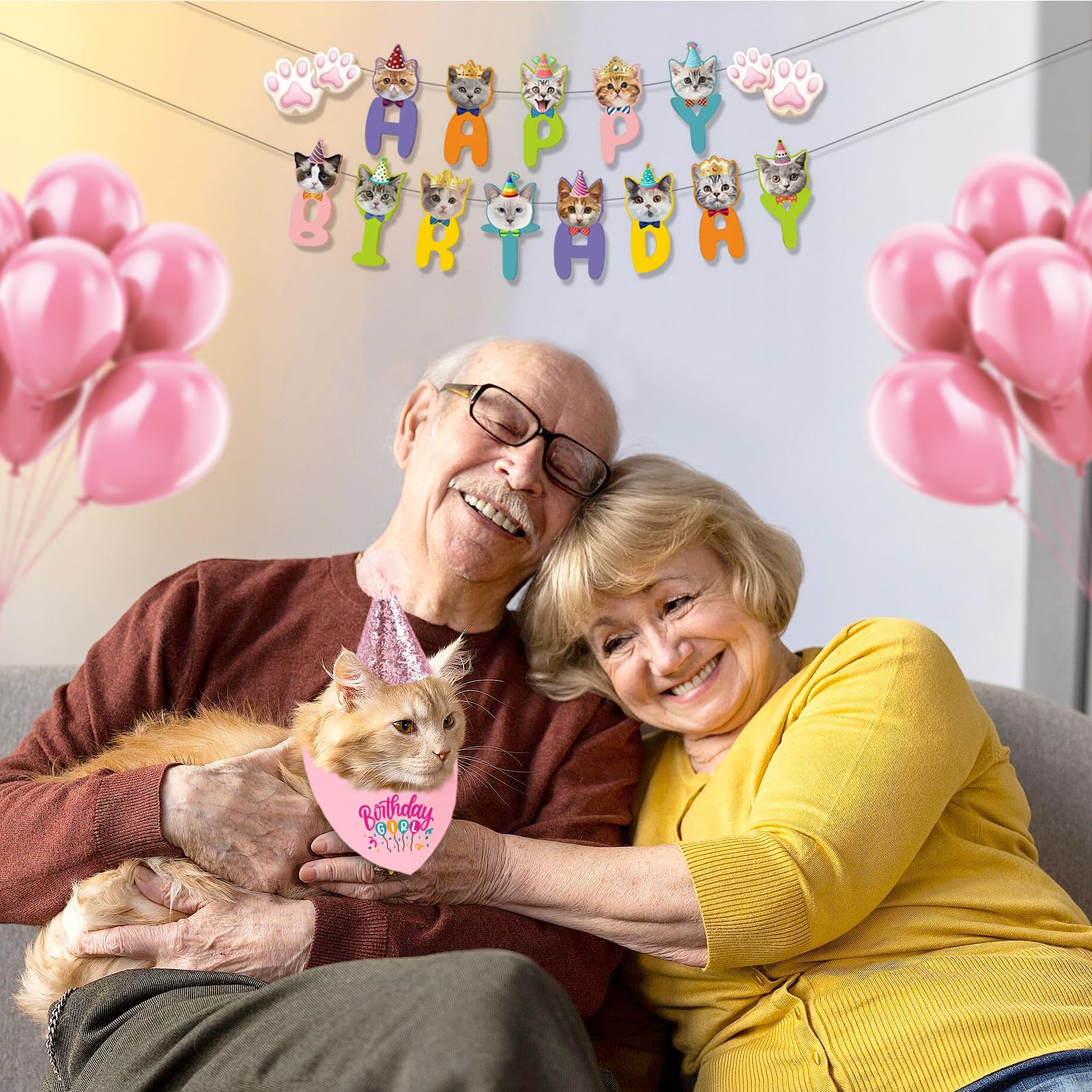 Mixrowa ensemble décoration anniversaire chat, pour marquer chaque célébration.