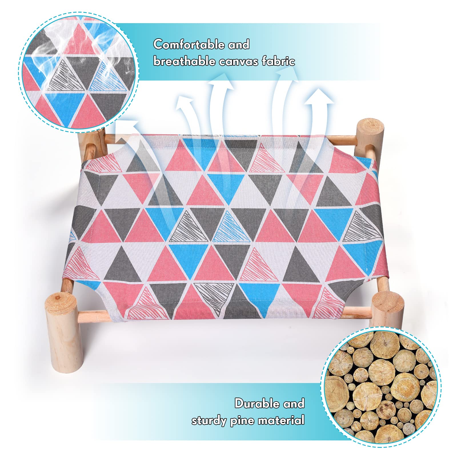 Mixweer hamac chat bois, motif alpaga, design ludique et pratique.