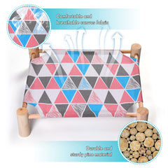 Mixweer hamac chat bois, motif alpaga, design ludique et pratique.