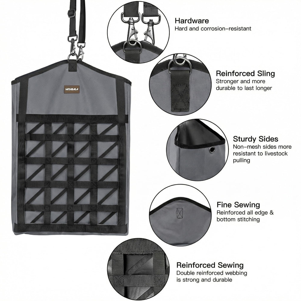 MIYABALA sac de foin hay bag suspension reglable adaptable à différents animaux