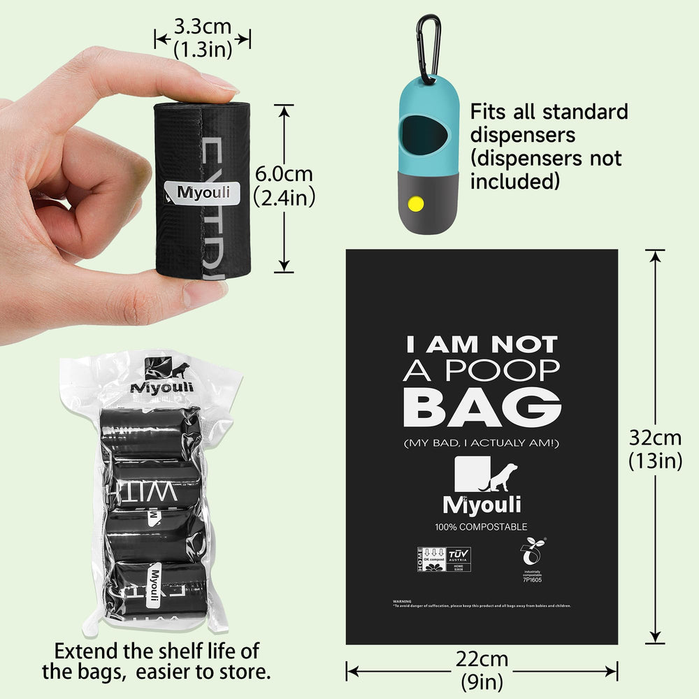 Format 9x13 pouces des sacs Miyouli s’adaptant aux distributeurs.