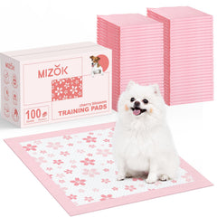 Tapis Mizok pour chiots avec motif cerisier rose, confort et style.