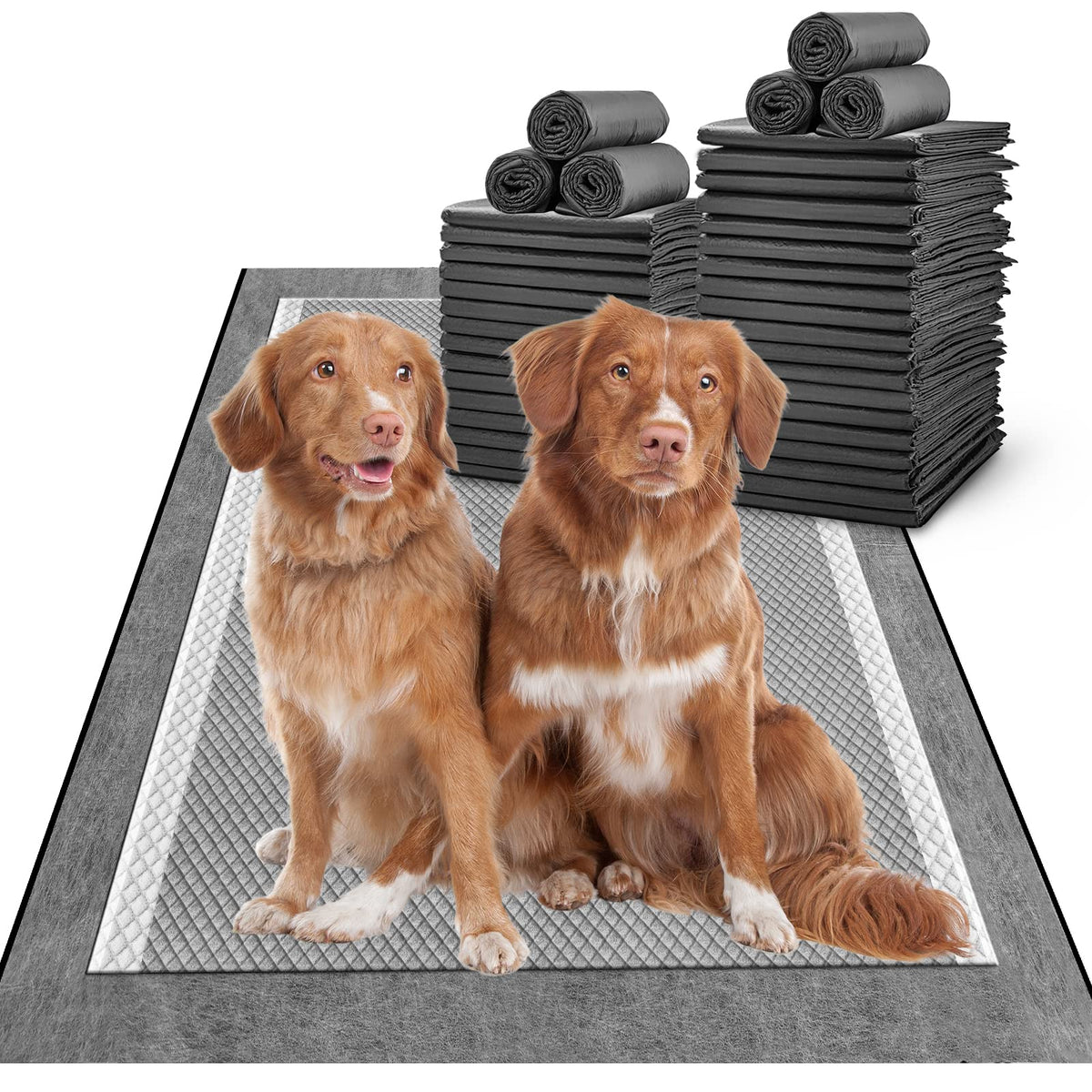 MIZOK tapis-pipi chien carbon 28x44 aperçu: pratique pour l'entraînement et la propreté.