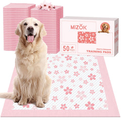 MIZOK tapis-pipi design cerisier rose 28x34 pour apprentissage élégant et propre.