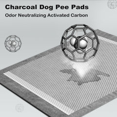 MIZOK Tapis-pipi 76x91 cm, focus charbon actif avec démonstration d’odeurs potentiellement neutralisées.